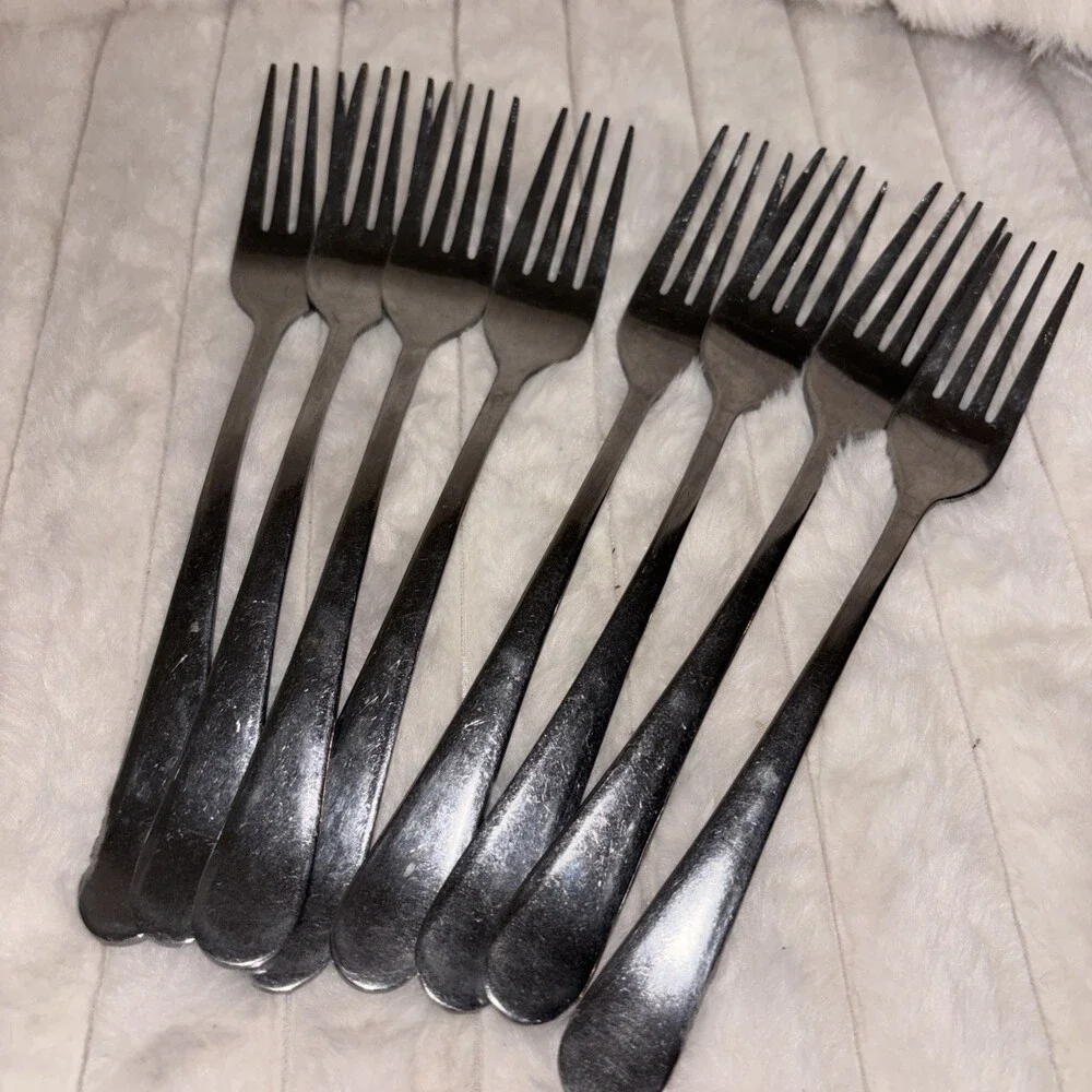 54-Piece Heavyweight Arched Handle Glossy Stainless China Flatware Service Lot